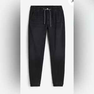 H&M Men's Hybrid Tapered Regular Joggers in Denim Black Size Medium